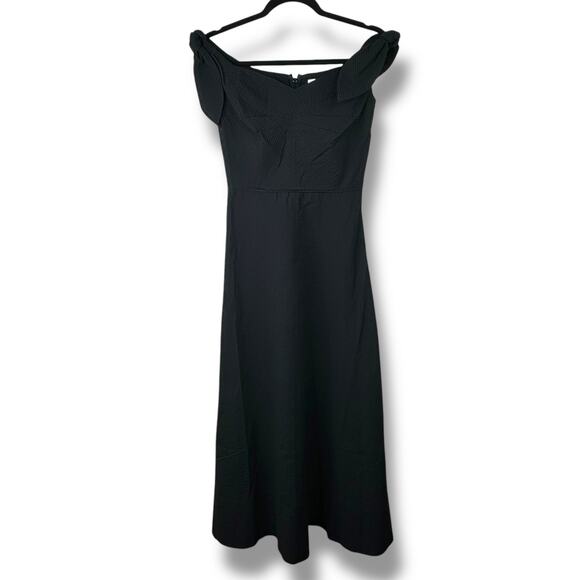 Tanya Taylor NWT Ashland Black Cotton Sweetheart Off-The-Shoulder Midi Dress - Picture 4 of 13